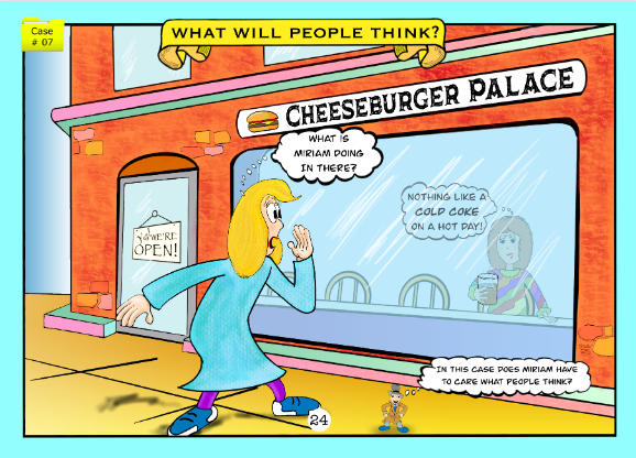 Illustrated case: someone seen in a non-kosher restaurant